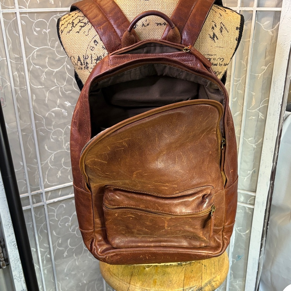 Fossil Rich Tan Leather Backpack